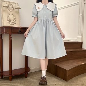 Academy Style Doll Collar Dress Women Summer 2023 New Mori Sweet Fresh First Love Dress