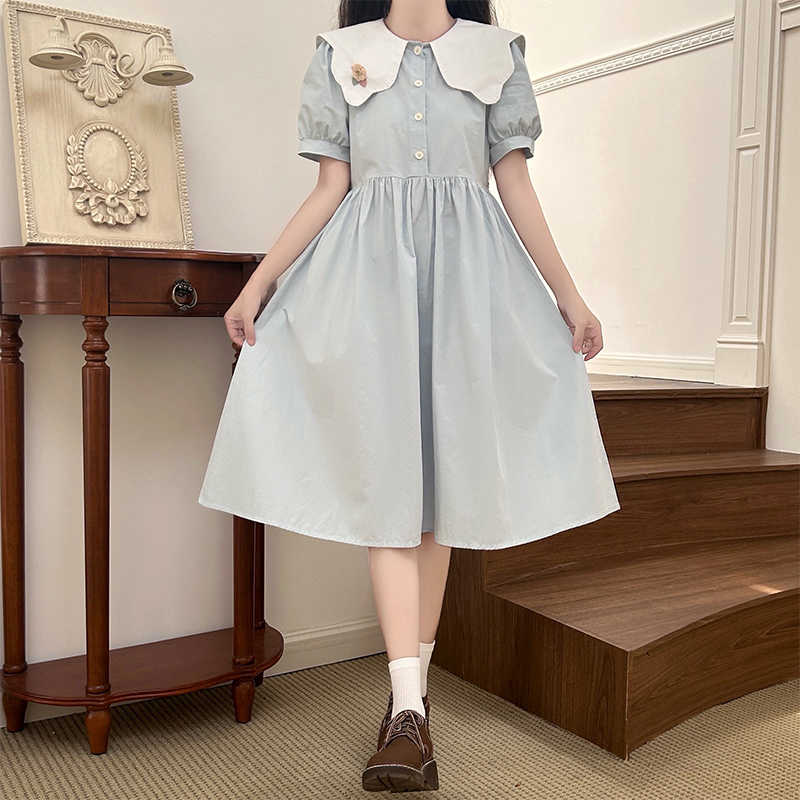 Academy Style Doll Collar Dress Women Summer 2023 New Mori Sweet Fresh First Love Dress