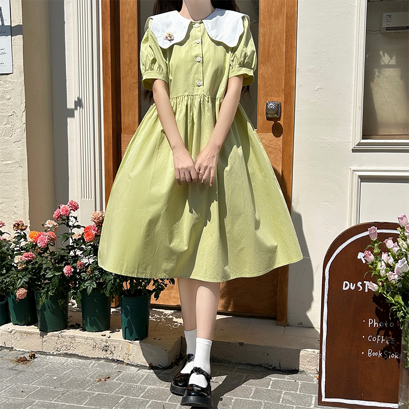 Academy Style Doll Collar Dress Women Summer 2023 New Mori Sweet Fresh First Love Dress - Image 2