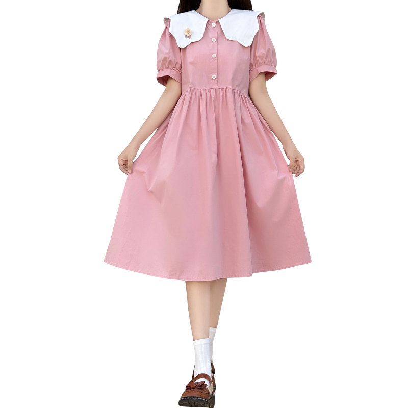 Academy Style Doll Collar Dress Women Summer 2023 New Mori Sweet Fresh First Love Dress - Image 5