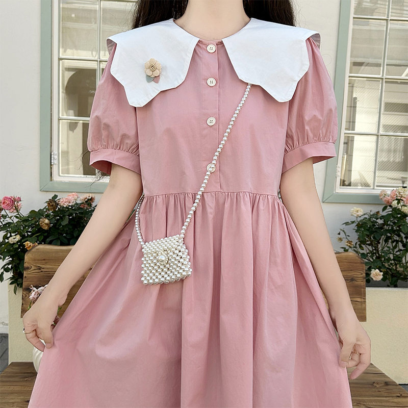 Academy Style Doll Collar Dress Women Summer 2023 New Mori Sweet Fresh First Love Dress - Image 3