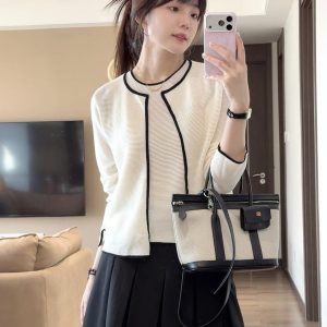Women's Knit Two-Piece Set Long Sleeve Cardigan Top Vest Fall 2026