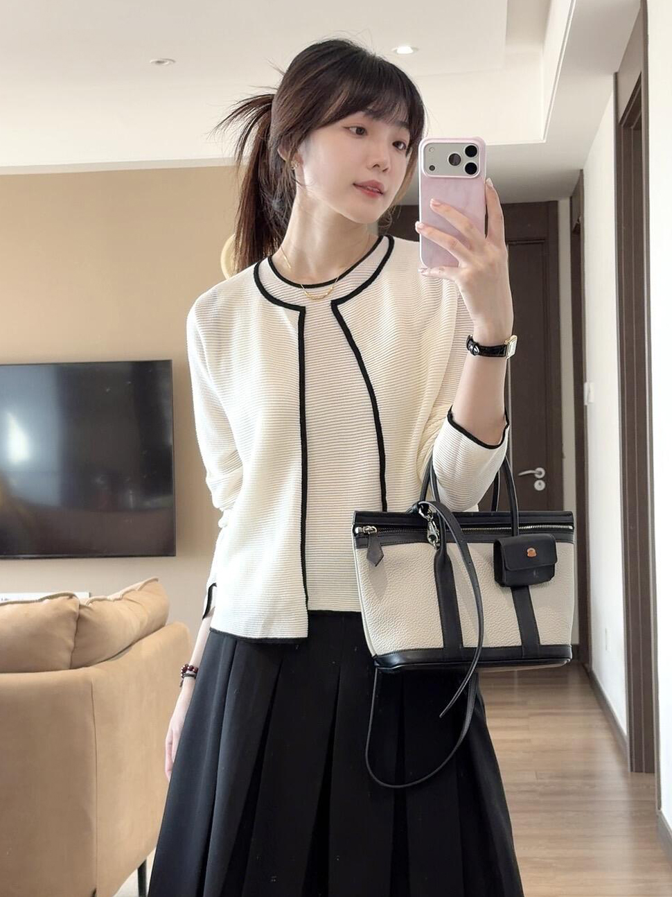 Women's Knit Two-Piece Set Long Sleeve Cardigan Top Vest Fall 2026
